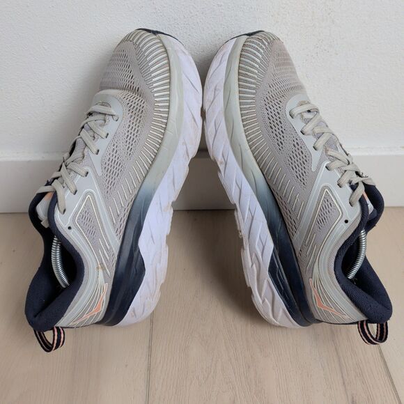 Hoka One One Bondi 7 Shoes Womens 9 Lunar Rock Running Gray Sneakers Athleisure - Picture 7 of 10